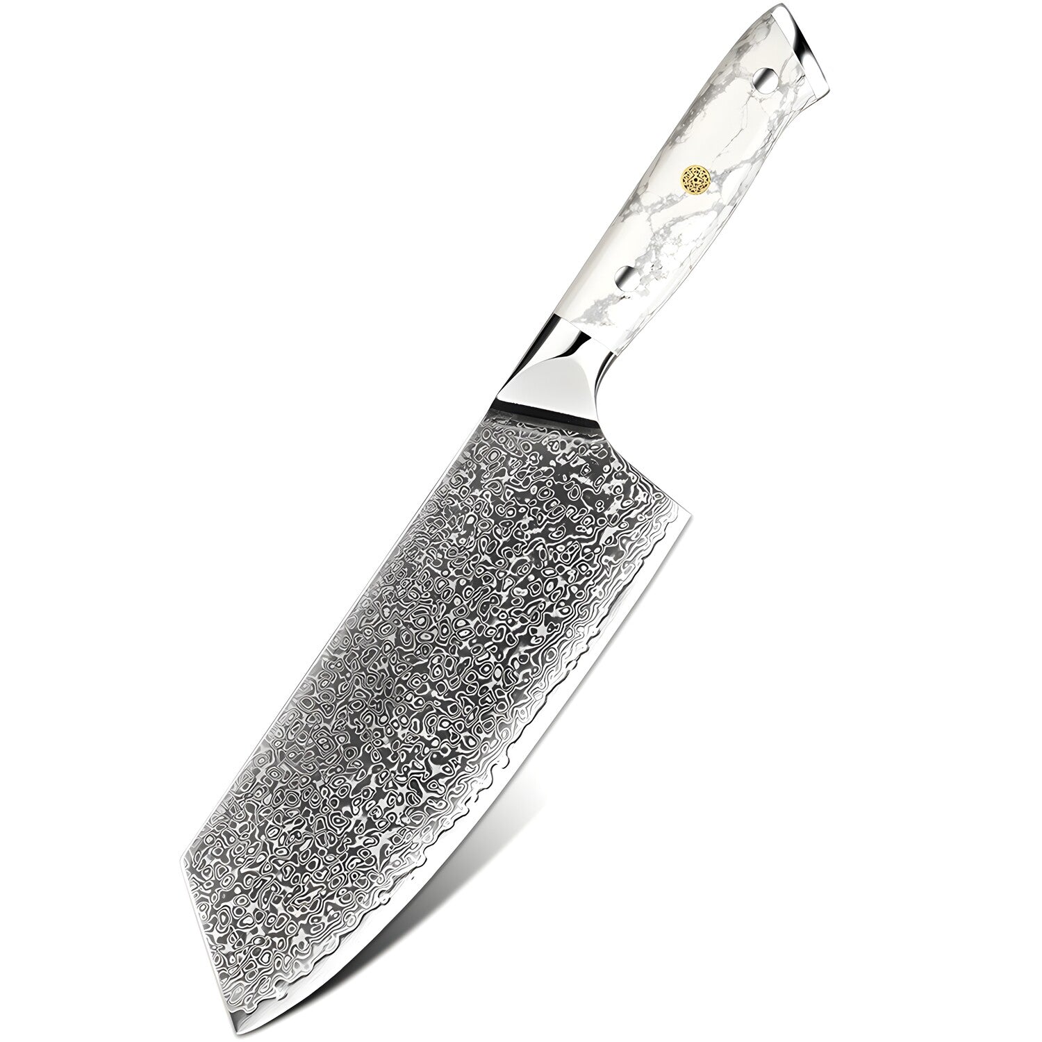 Damaskasti kuhinjski nož YU-37512 - Cleaver / Bijela KP37512