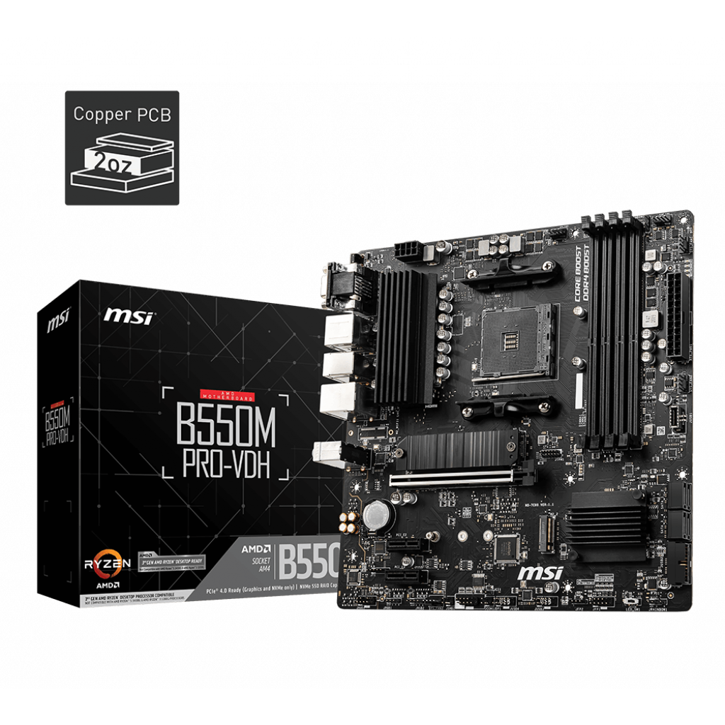MSI B550M PRO-VDH matična ploča AMD B550 Priključnice AM4 Mikro ATX