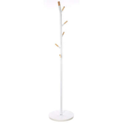 FIVE VJEŠALICA SAMOSTOJEĆA 6 KUKICA D.40X175.5CM METAL I MDF BIJELA
