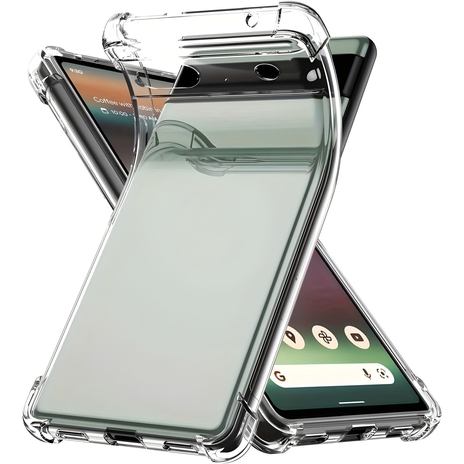 Silikonska futrola s ojačanim rubovima za Google Pixel 9 - Prozirna KP30965