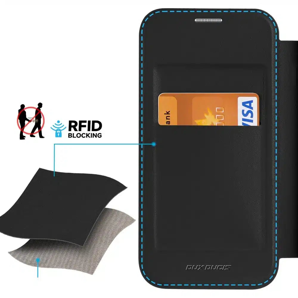 DUX DUCIS Skin X Pro – MagSafe kompatibilna preklopna torbica za Apple iPhone 15 Pro crna