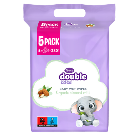 Violeta Baby vlažne maramice Badem 5pack