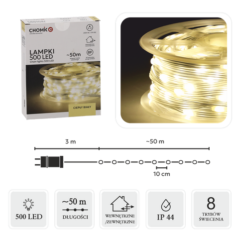 Božićne LED lampice - Toplo bijela - Žica na kolutu