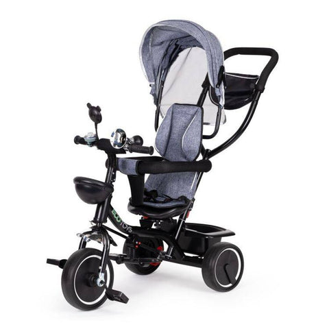 Ecotoys Tricikl s okretnim sjedalom 360, siva