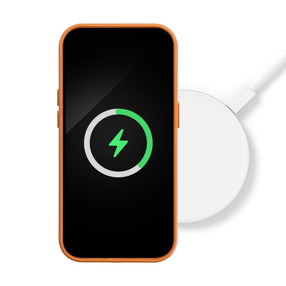 Kožna maska Mag Cover za iPhone 14 Plus narančasta