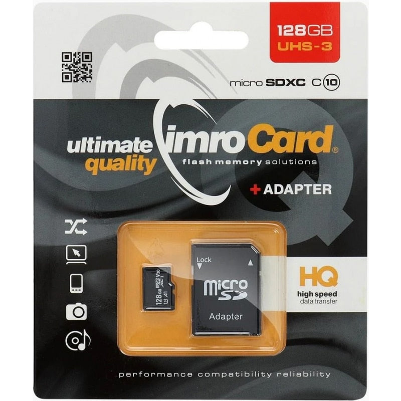 microSDXC memorijska kartica Imro s adapterom 128 GB klasa 10 / UHS-1 U3