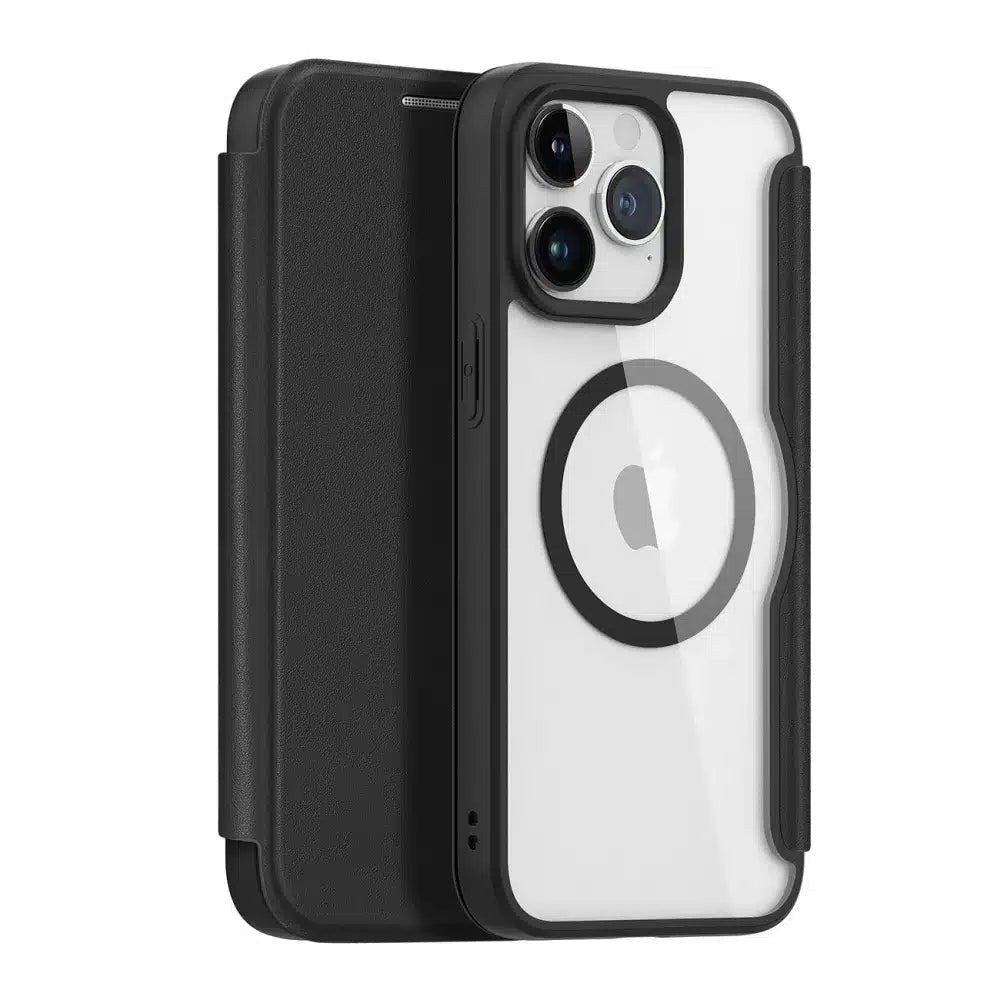 DUX DUCIS Skin X Pro – MagSafe kompatibilna preklopna torbica za Apple iPhone 15 Pro crna
