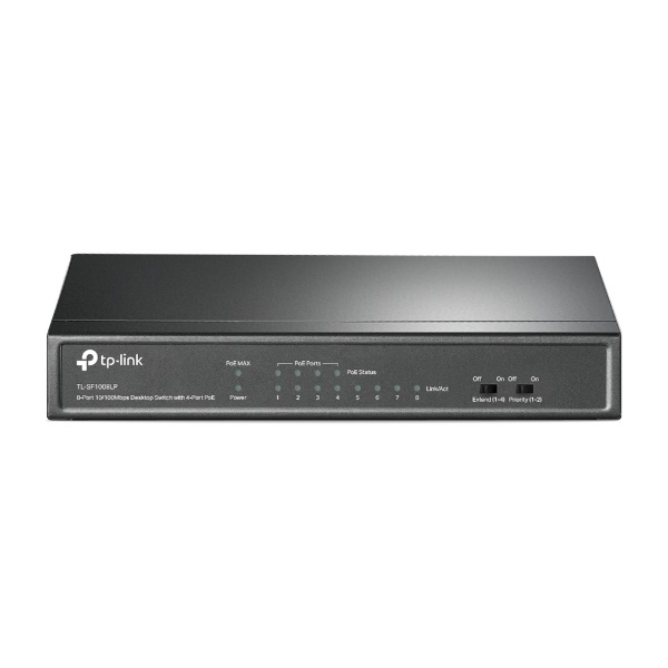 TP-Link TL-SF1008LP mrežni prekidač Neupravljano Fast Ethernet (10/100) Podrška za napajanje putem Etherneta (PoE) Crno