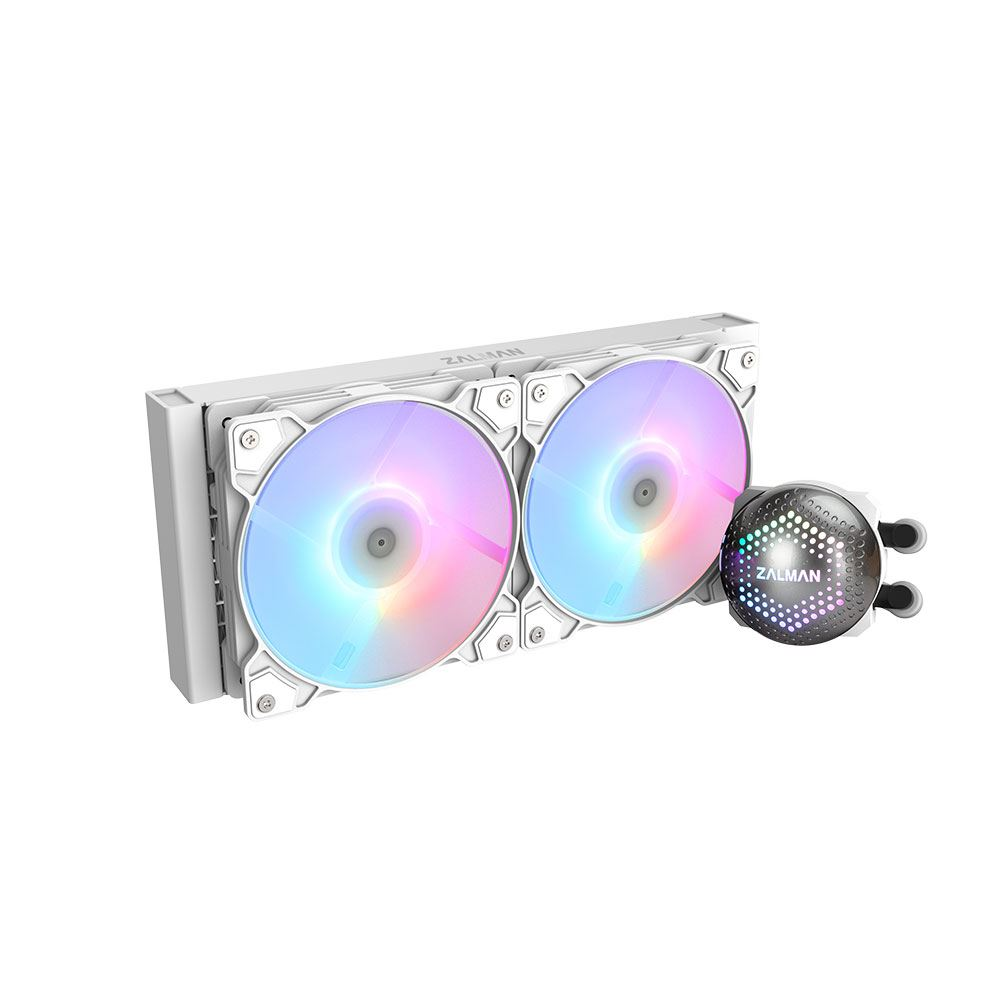 Zalman ALPHA24 White CPU Liquid Cooler 240mm Radiator 2 x 10 mm Fan ARGB pump Dual Procesor Sve-u-jednom vodeno hlađenje 12 cm Bijelo