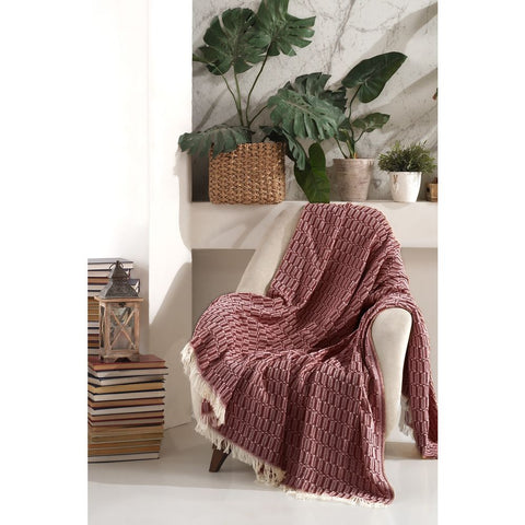 Colourful Cotton Prekrivač SCARLETT 70% PAMUK - 30% POLIESTER Dimenzije: 170 x 210 cm, Vizyon - Claret Red