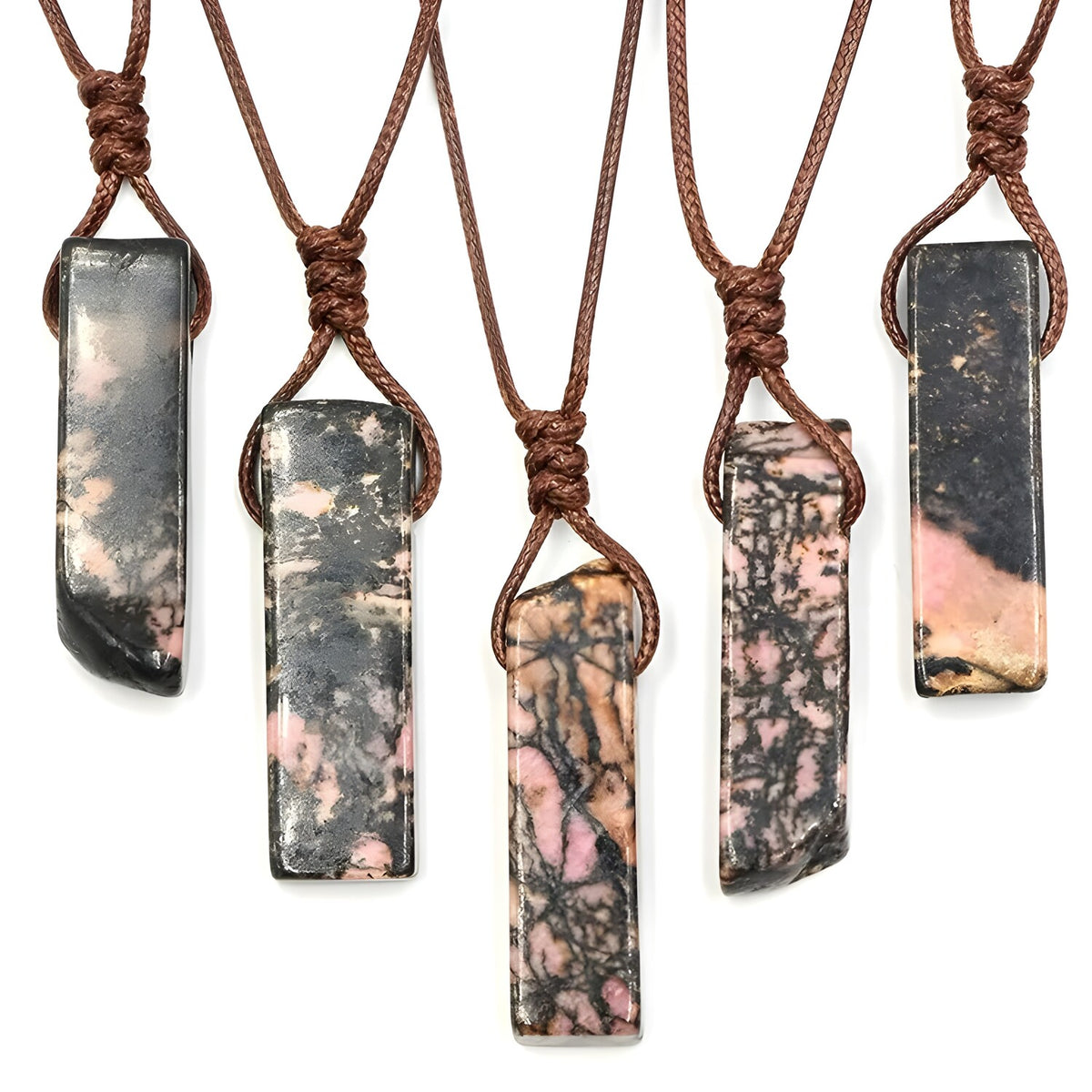 Ogrlica Colorful Stone - Smeđa / Crna KP28564