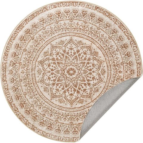 SONGMICS HOME Okrugli Tepih, 120 cm, Boho Stil
