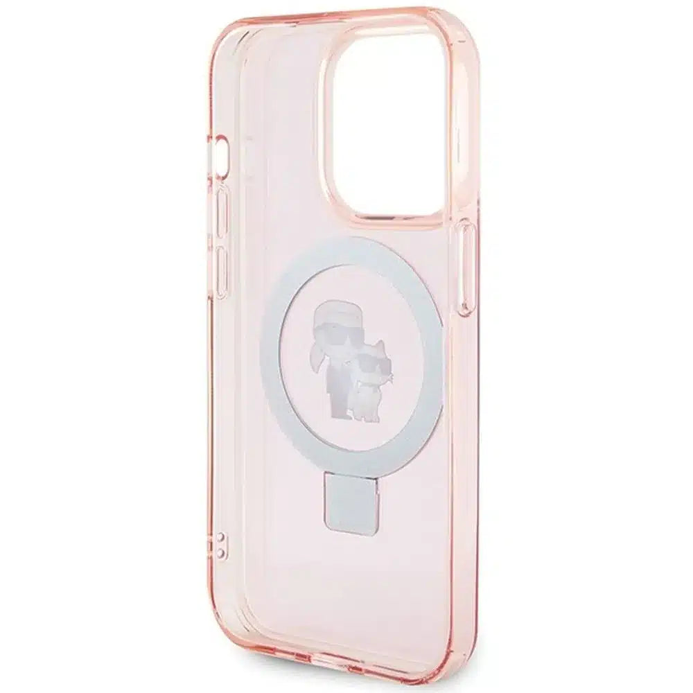 Original KARL LAGERFELD Hardcase maska za iPhone 15 Pro Max (Magsafe / Ringstand KC / pink)