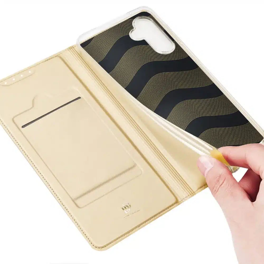 DUX DUCIS Skin Pro – preklopna torbica za Samsung Galaxy A34 zlatne boje