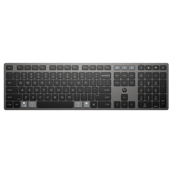 HP 725 Multi-Device Rechargeable Wireless Keyboard tipkovnica Kuća / Ured RF bežični + Bluetooth Crno