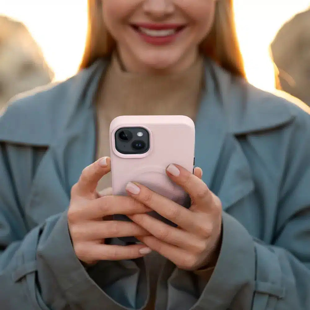 Roar kožna Mag Case maska kompatibilna s MagSafeom – za iPhone 12 Pro pink