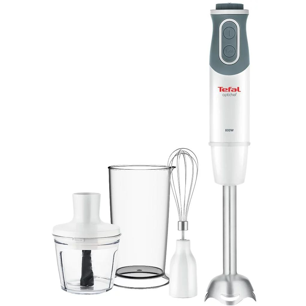 Tefal Optichef HB6431 0,8 L Uranjajuća mješalica 800 W Kvarc metalik, Bijelo
