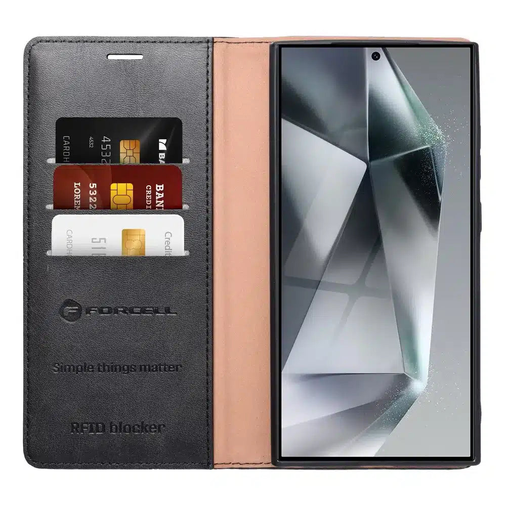 FORCELL F-PROTECT RFID Blocker preklopna futrola za SAMSUNG GALAXY S24 PLUS crna