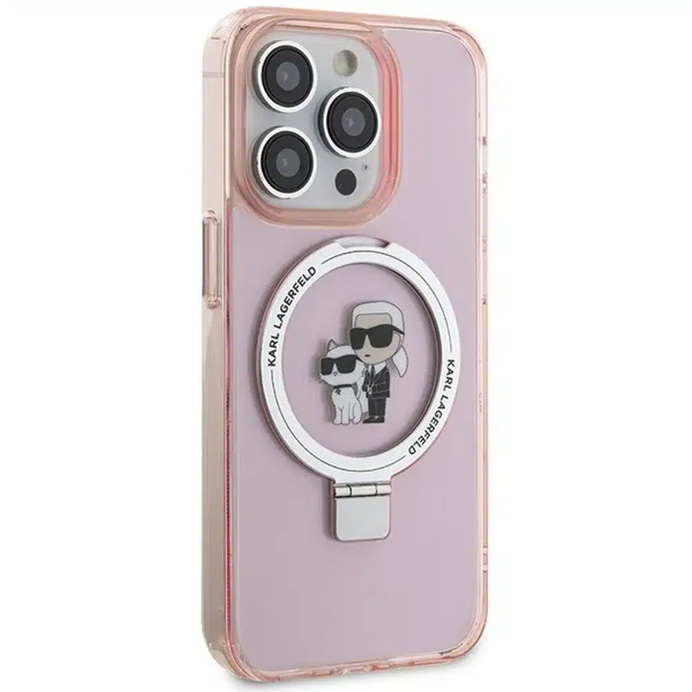 Original KARL LAGERFELD Hardcase maska za iPhone 15 Pro Max (Magsafe / Ringstand KC / pink)