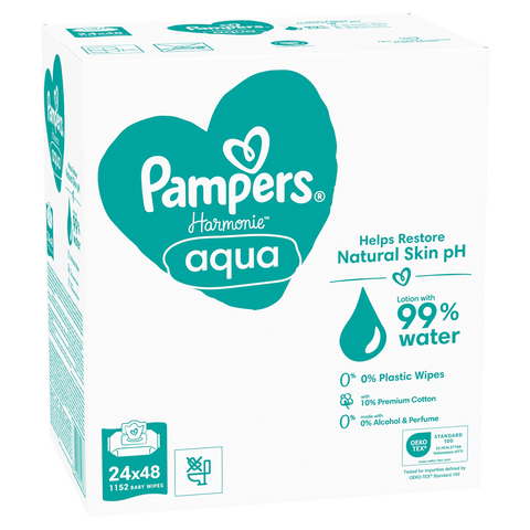 Pampers vlažne maramice Harmonie Aqua 24 x 48 komada