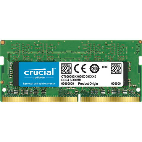 Crucial 8GB DDR4-2400 SODIMM PC4-19200 CL17, 1.2V Single Ranked