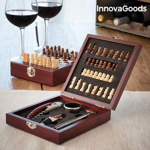 InnovaGoods set za vino i šah 2/1 15x5x17cm