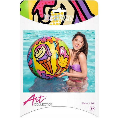 Lopta za plažu na napuhavanje Šarena 91 cm Bestway 31044