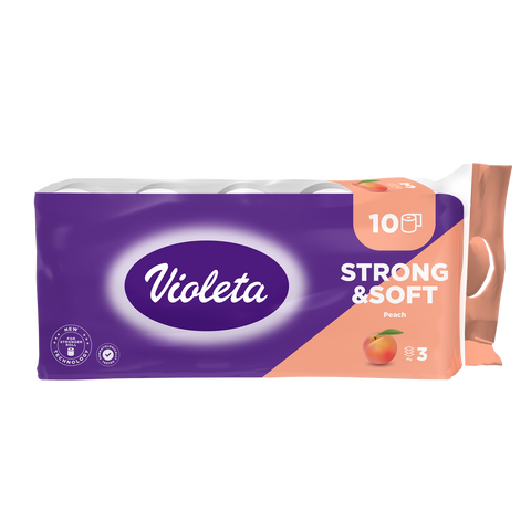 Violeta Toaletni papir 10/1, 3-sloja, strong&amp;soft breskva