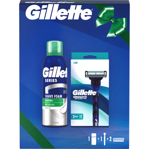 Gillette poklon paket Mach3 2UP+ pjena za brijanje 200ml