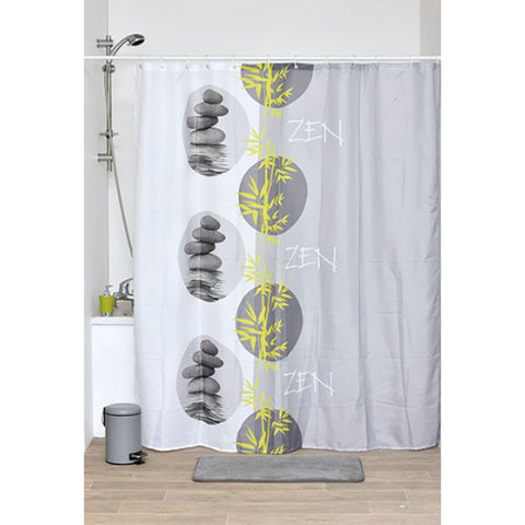 TENDANCE ZAVJESA ZA KADU + 12 BIJELIH PP KUKICA 180X200CM POLIESTER, PALAOS