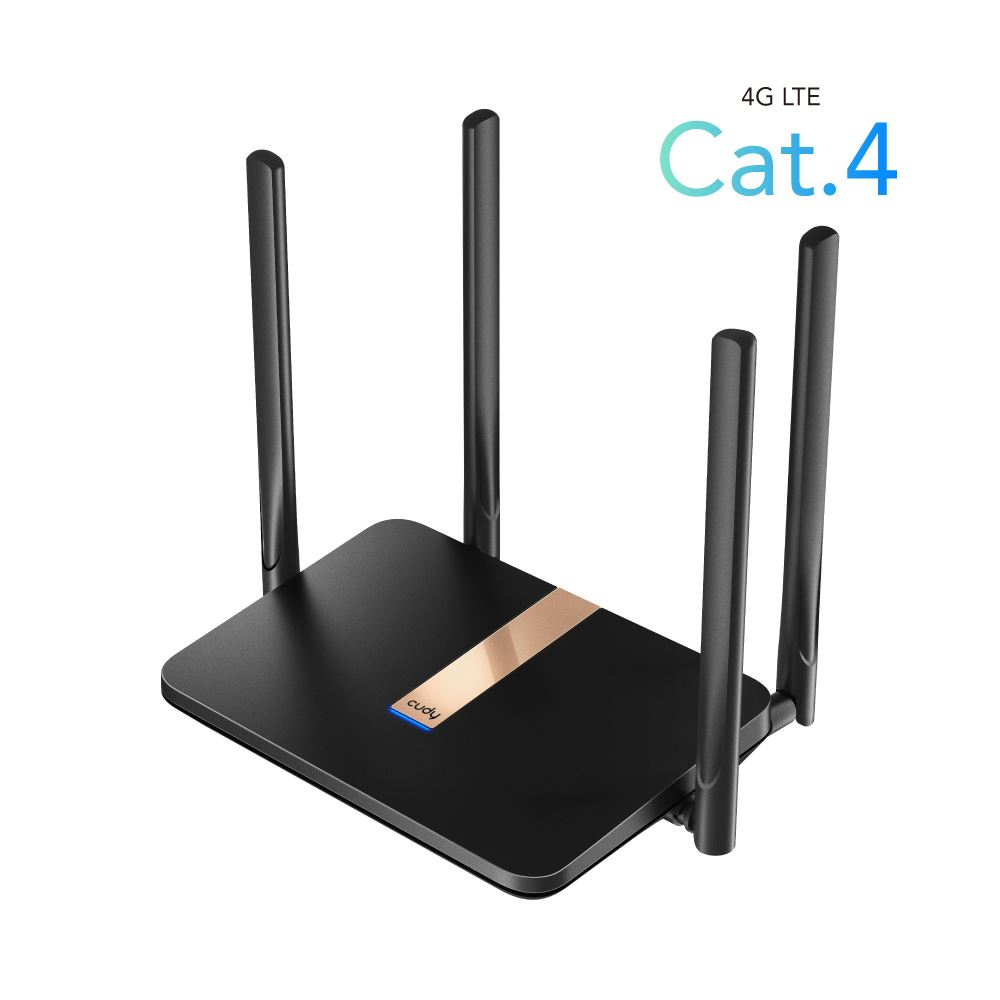 Cudy LT500D bežični usmjerivač Brzi Ethernet Dvofrekvencijski (2,4 GHz / 5 GHz) 4G Crno