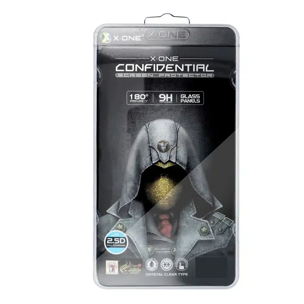 X-ONE Full Cover Extra Strong Privacy kaljeno staklo - za iPhone 15 Pro Max (puno ljepilo) crno