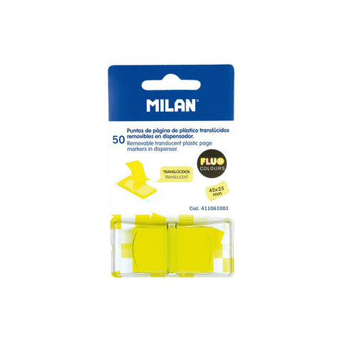Zastavice označ.MILAN transp.sa nosačem fluo žute 50kom, 45x25mm