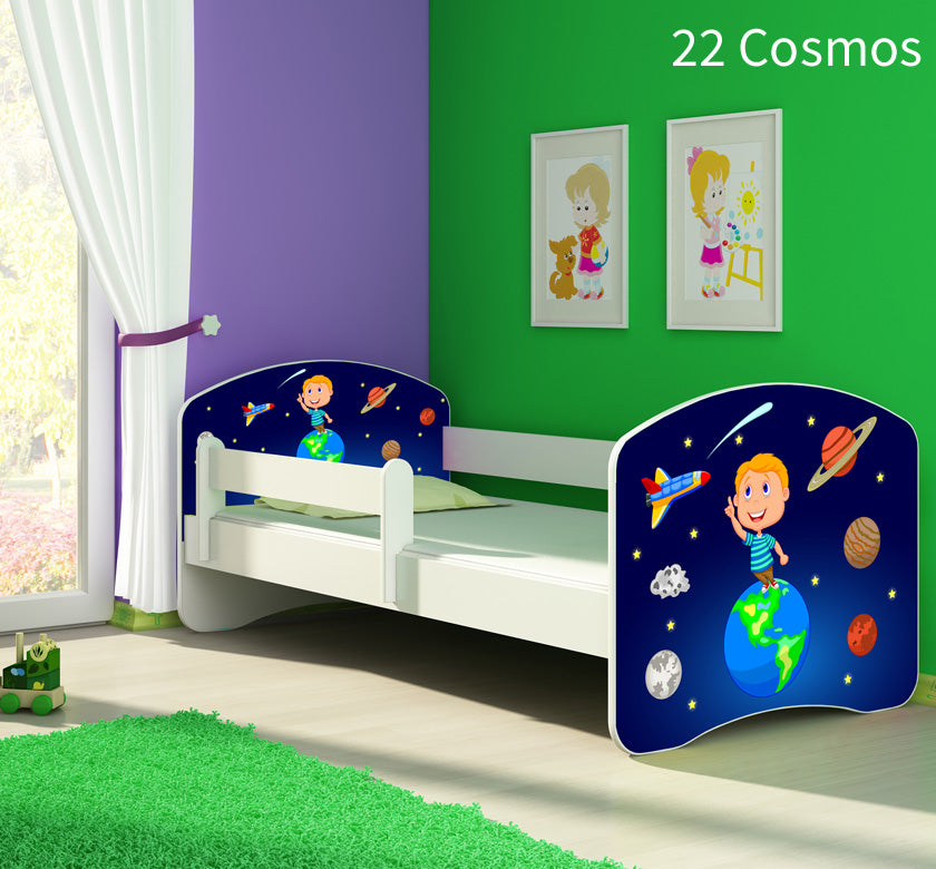 Dječji krevet ACMA s motivom, bočna bijela 180x80 cm 22 Cosmos