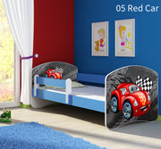Dječji krevet ACMA s motivom, bočna plava 140x70 cm 05 Red Car