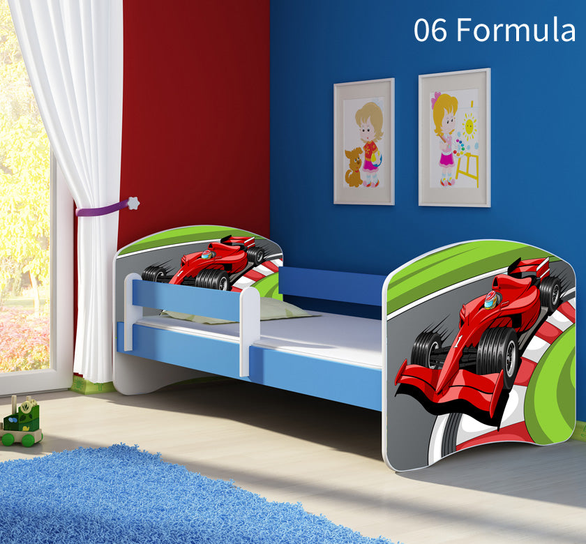 Dječji krevet ACMA s motivom, bočna plava 180x80 cm 06 Formula 1