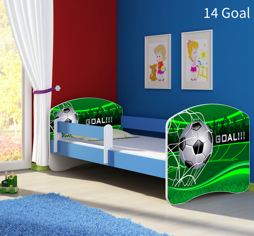 Dječji krevet ACMA s motivom, bočna plava 140x70 cm 14 Goal