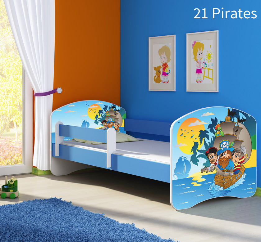 Dječji krevet ACMA s motivom, bočna plava 160x80 cm 21 Pirates