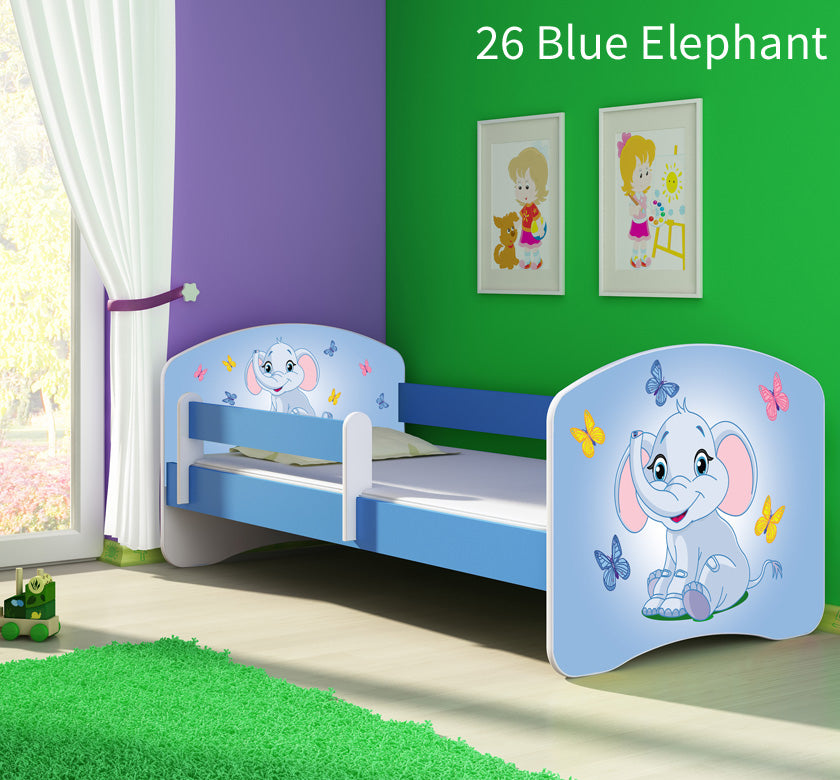Dječji krevet ACMA s motivom, bočna plava 160x80 cm 26 Blue Elephant