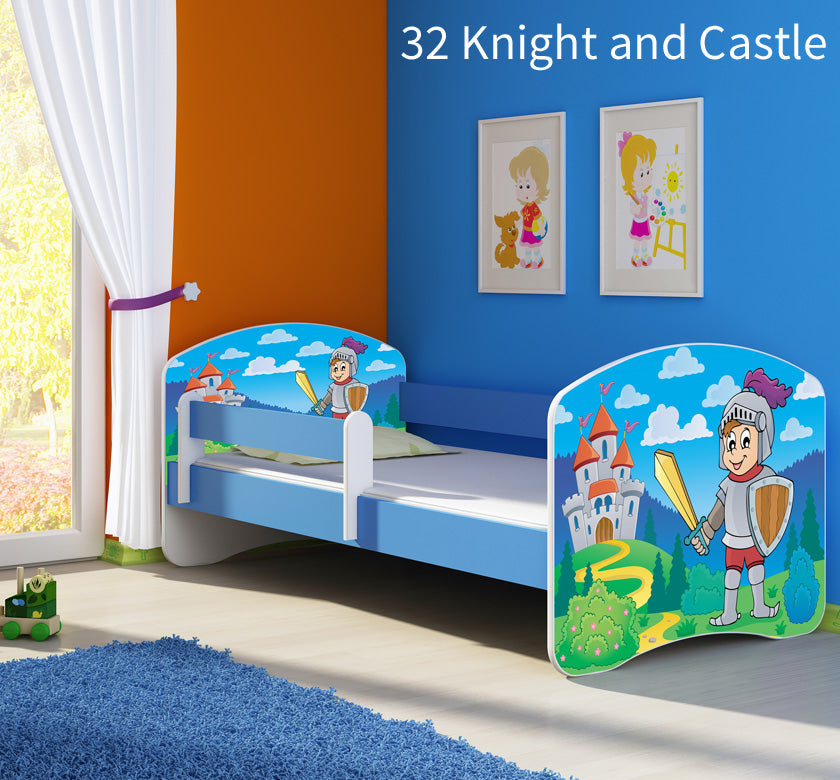Dječji krevet ACMA s motivom, bočna plava 160x80 cm 32 Knight