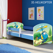 Dječji krevet ACMA s motivom, bočna plava 140x70 cm 35 Helikopter