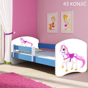 Dječji krevet ACMA s motivom, bočna plava 160x80 cm 43 Konjić