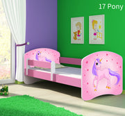 Dječji krevet ACMA s motivom, bočna roza 140x70 cm 17 Pony