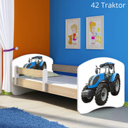 Dječji krevet ACMA s motivom, bočna sonoma 140x70 cm 42 Traktor