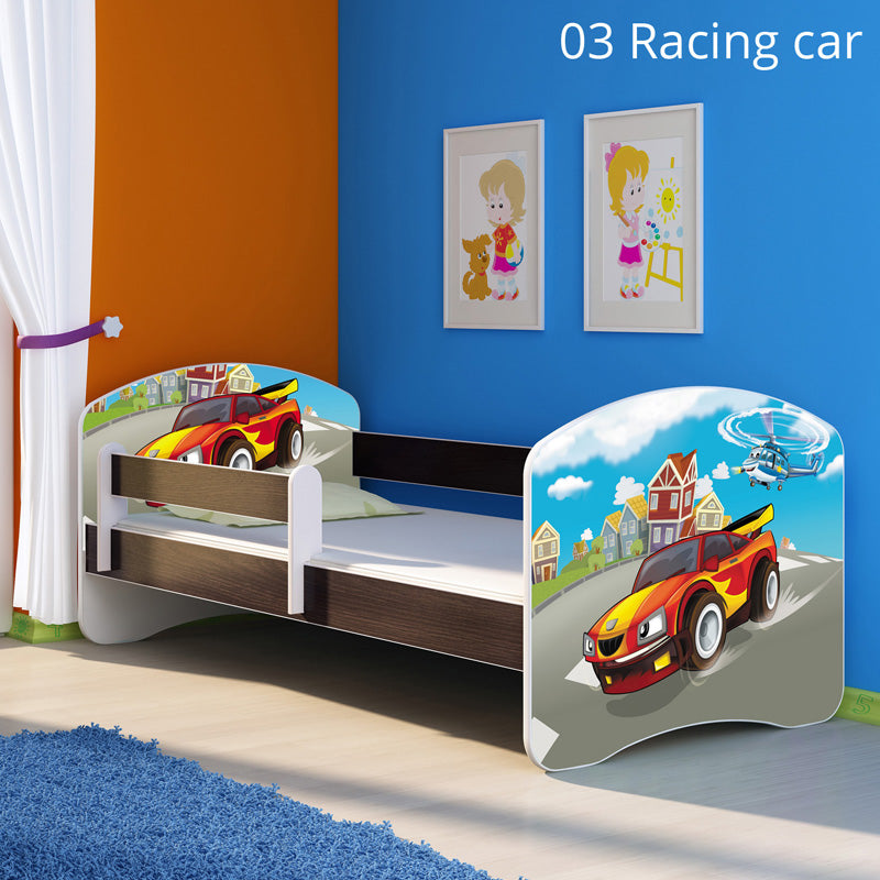 Dječji krevet ACMA s motivom, bočna wenge 140x70 cm 03 Racing Car