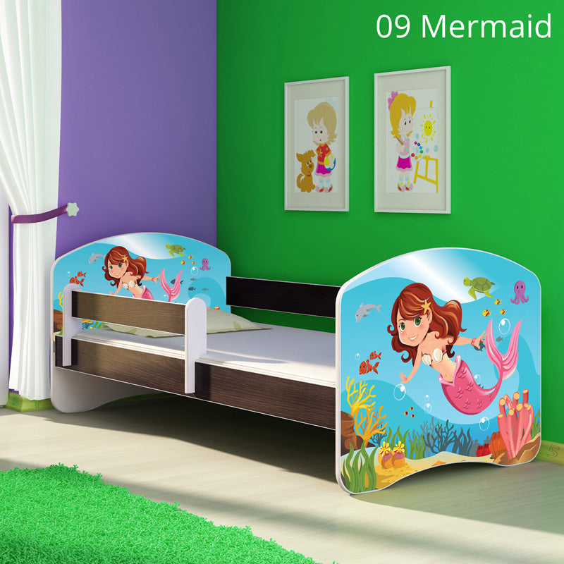 Dječji krevet ACMA s motivom, bočna wenge 180x80 cm 09 Mermaid