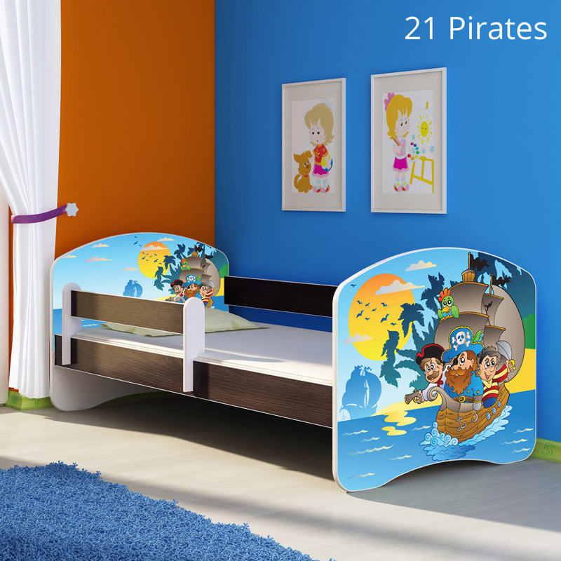 Dječji krevet ACMA s motivom, bočna wenge 160x80 cm 21 Pirates