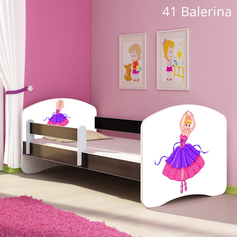 Dječji krevet ACMA s motivom, bočna wenge 140x70 cm 41 Balerina