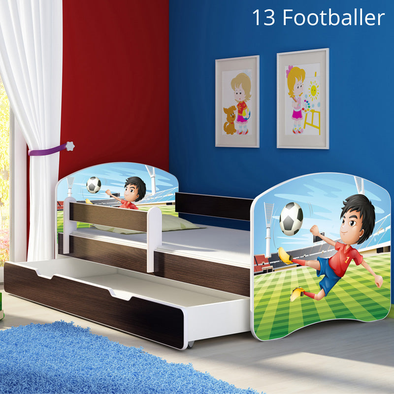 Dječji krevet ACMA s motivom, bočna wenge + ladica 180x80 cm 13 Footballer