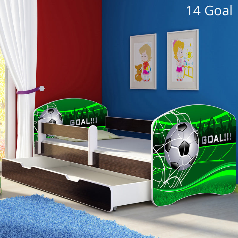 Dječji krevet ACMA s motivom, bočna wenge + ladica 180x80 cm 14 Goal